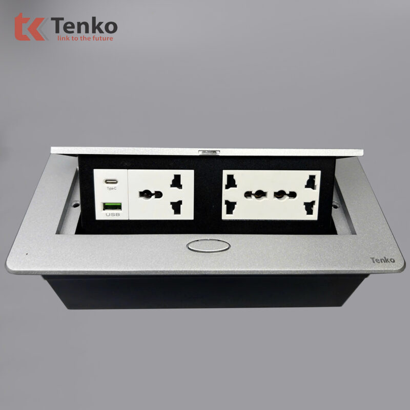 Hộp Ổ Cắm Điện Âm Bàn TK-AS06DN