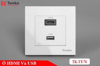 Ổ Cắm HMDI Và USB Âm Tường Mặt Nhựa Trắng Tenko TK-TT-76