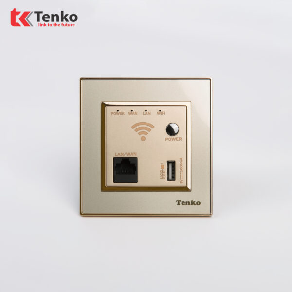 Ổ Wifi Âm Tường Mặt Nhựa Vàng Tenko TK-F66-69