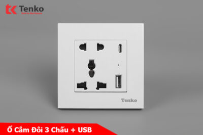Ổ Cắm Điện Kèm Cổng USB Sạc Chính Hãng Tenko TK-TT-44