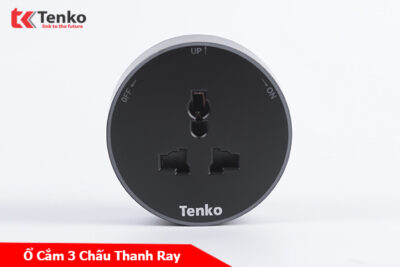 Ổ Cắm 3 Chấu Đa Năng Cho Thanh Ray TK-R06Đ  Màu Đen