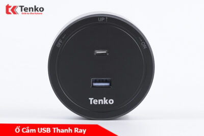 Ổ Cắm USB Sạc Type A và Type C Cho Thanh Ray Tenko TK-RU01-Đ Màu Đen