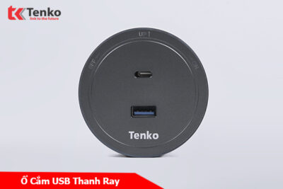 Ổ Cắm USB Sạc Type A và Type C Cho Thanh Ray Tenko TK-RU01-X Màu Xám