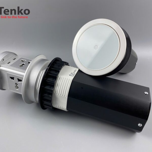 Ổ Điện Âm Bàn Đảo Bếp Tenko TK-HX9 Plus Màu Trắng Bạc Đen