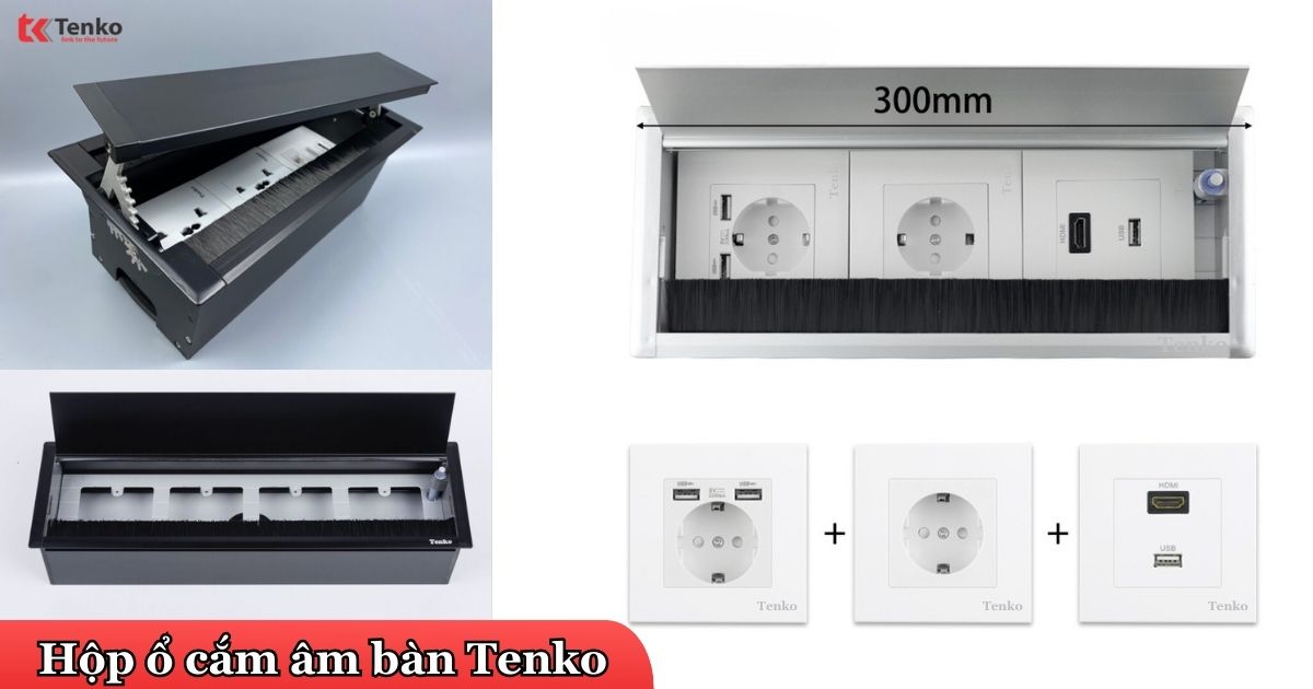 Hộp ổ cắm âm bàn Tenko TK-AB2S, AB3S, AB4S, HC3S, HC4S