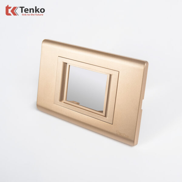Mặt Át Đôi + Gông  Cao Cấp Chống Cháy TENKO TK-C25-B-AĐ – Mặt Nhựa PC Vàng