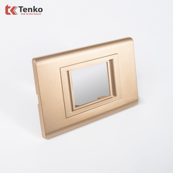 Mặt Át Đôi + Gông  Cao Cấp Chống Cháy TENKO TK-C25-B-AĐ – Mặt Nhựa PC Vàng