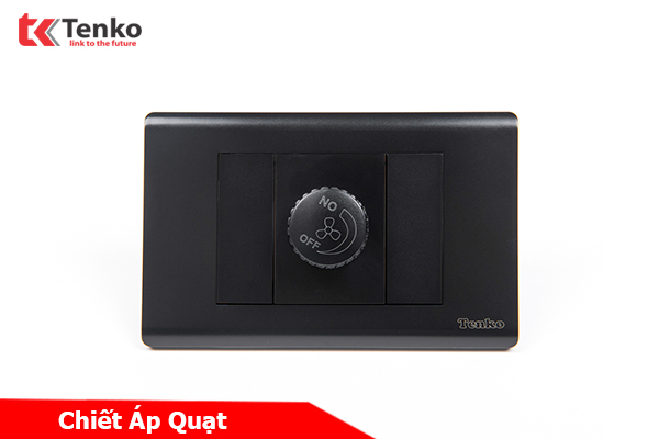 Chiết Áp Quạt Chống Cháy Cao Cấp TENKO TK-C25-086 – Mặt Nhựa PC Đen