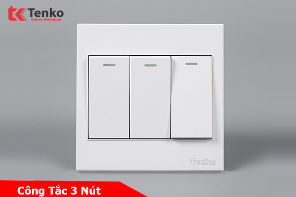 Công Tắc 3 Nút Mặt Nhựa ABS Tenko TK-V1-03 – Giải Pháp Điều Khiển Điện Hiện Đại, Bền Bỉ