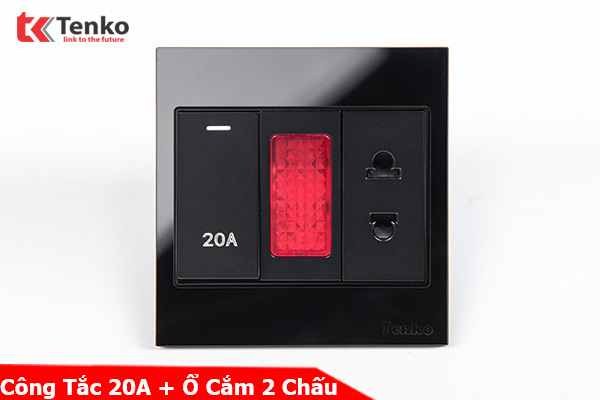 Công Tắc 20A Công Suất Cao Cho Bình Nóng Lạnh Điều Hoà Mặt Kính Cường Lực Tenko TK-V18-080 – Giải Pháp Điều Khiển Điện Hiện Đại, Bền Bỉ
