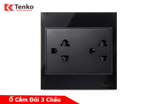 Ổ Điện Đôi 3 Chấu Kính Cường Lực Tenko TK-V18-044 – Giải Pháp Điều Khiển Điện Hiện Đại, Bền Bỉ