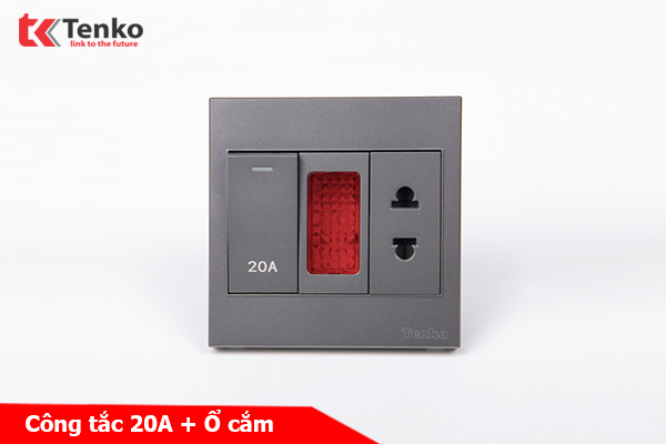 Công Tắc 20A Công Suất Cao Kèm Đèn Báo Mặt Nhựa ABS Tenko TK-V1-080 – Giải Pháp Điều Khiển Điện Hiện Đại, Bền Bỉ