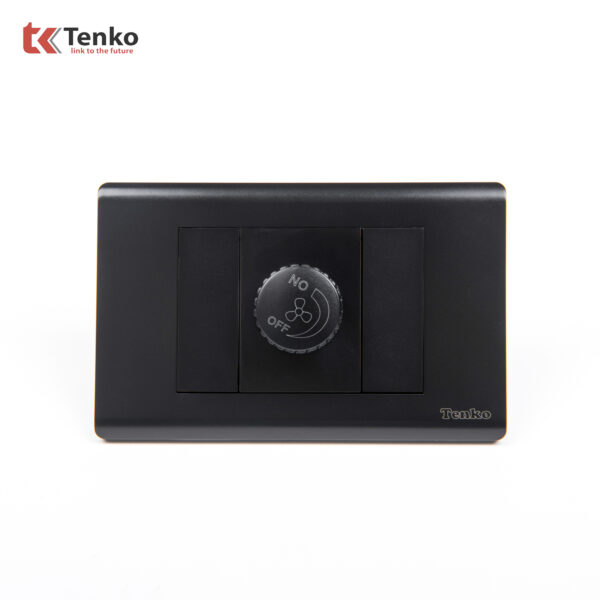 Chiết Áp Quạt Chống Cháy Cao Cấp TENKO TK-C25-086 – Mặt Nhựa PC Đen