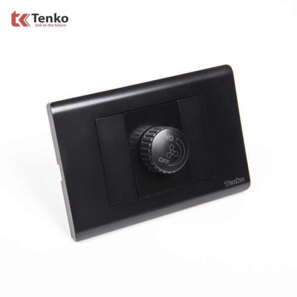 Chiết Áp Quạt Chống Cháy Cao Cấp TENKO TK-C25-086 – Mặt Nhựa PC Đen