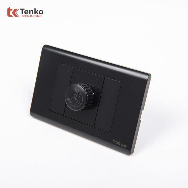 Chiết Áp Quạt Chống Cháy Cao Cấp TENKO TK-C25-086 – Mặt Nhựa PC Đen