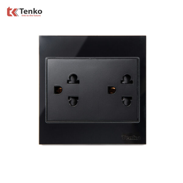Ổ Điện Đôi 3 Chấu Kính Cường Lực Tenko TK-V18-044 – Giải Pháp Điều Khiển Điện Hiện Đại, Bền Bỉ