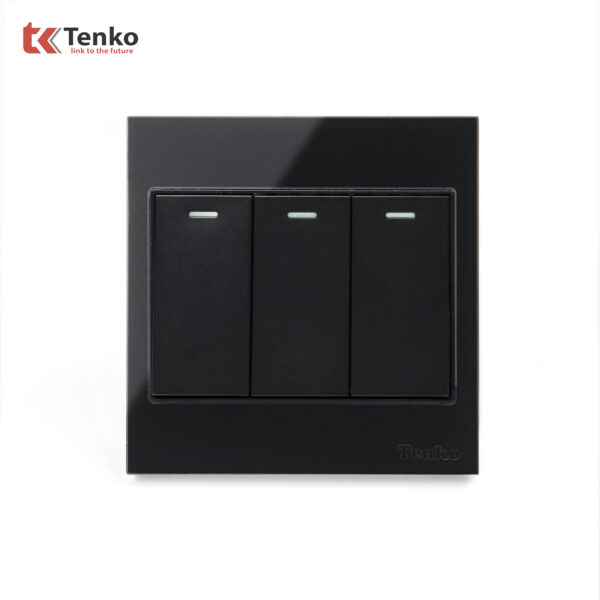 Công Tắc 3 Nút Mặt Kính Cường Lực Tenko TK-V18-03 – Giải Pháp Điều Khiển Điện Hiện Đại, Bền Bỉ