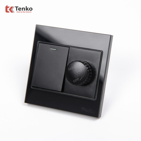 Chiết Áp Quạt+Công Tắc Mặt Kính Cường Lực Tenko TK-V18-087 – Giải Pháp Điều Khiển Điện Hiện Đại, Bền Bỉ