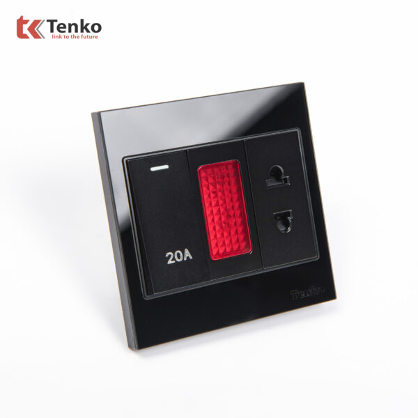 Công Tắc 20A Công Suất Cao Cho Bình Nóng Lạnh Điều Hoà Mặt Kính Cường Lực Tenko TK-V18-080 – Giải Pháp Điều Khiển Điện Hiện Đại, Bền Bỉ