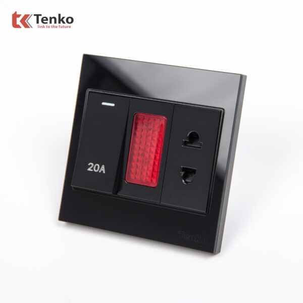 Công Tắc 20A Công Suất Cao Cho Bình Nóng Lạnh Điều Hoà Mặt Kính Cường Lực Tenko TK-V18-080 – Giải Pháp Điều Khiển Điện Hiện Đại, Bền Bỉ