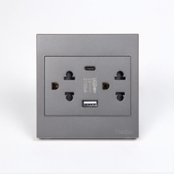Ổ Cắm Kèm USB, Type C Mặt Nhựa ABS Tenko TK-V1-045 – Giải Pháp Điều Khiển Điện Hiện Đại, Bền Bỉ