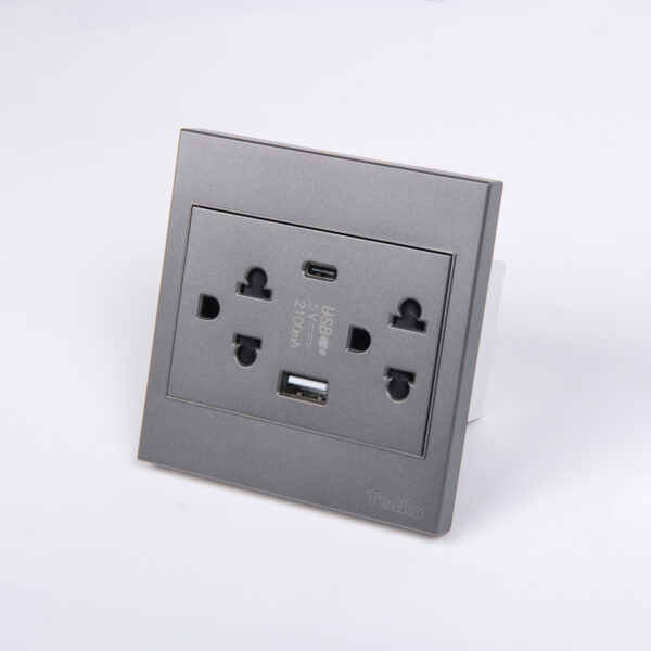 Ổ Cắm Kèm USB, Type C Mặt Nhựa ABS Tenko TK-V1-045 – Giải Pháp Điều Khiển Điện Hiện Đại, Bền Bỉ