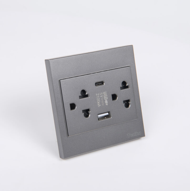 Ổ Cắm, Công Tắc Vuông - Mặt Nhựa ABS – Giải Pháp Điều Khiển Điện Hiện Đại, Bền Bỉ