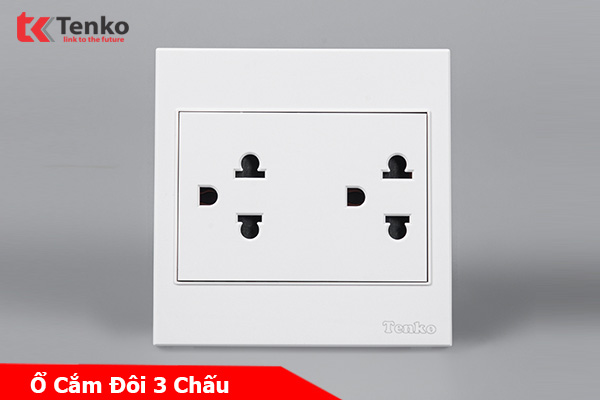 Ổ Điện Đôi 3 Chấu Nhựa ABS Tenko TK-V1-044 – Giải Pháp Điều Khiển Điện Hiện Đại, Bền Bỉ