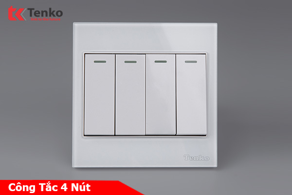 Công Tắc 4 Nút Kính Cường Lực Tenko TK-V18-04 – Giải Pháp Điều Khiển Điện Hiện Đại, Bền Bỉ