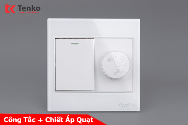 Chiết Áp Quạt+Công Tắc Mặt Kính Cường Lực Tenko TK-V18-087 – Giải Pháp Điều Khiển Điện Hiện Đại, Bền Bỉ