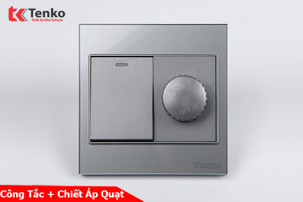 Chiết Áp Quạt+Công Tắc Mặt Kính Cường Lực Tenko TK-V18-087 – Giải Pháp Điều Khiển Điện Hiện Đại, Bền Bỉ