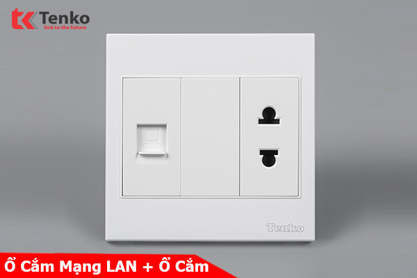 Ổ Cắm Mạng LAN Kèm Ổ Cắm Đơn Thông Dụng Nhựa ABS Tenko TK-V1-078 – Giải Pháp Điều Khiển Điện Hiện Đại, Bền Bỉ