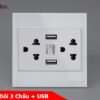 Ổ Cắm Đôi 3 Chấu + USB Mặt Kính Cường Lực Tenko TK-V18-046 – Giải Pháp Điều Khiển Điện Hiện Đại, Bền Bỉ