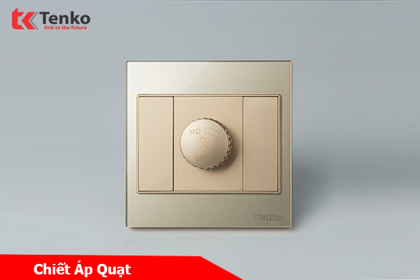 Chiết Áp Quạt Mặt Kính Cường Lực Tenko TK-V18-086 Màu Vàng  – Giải Pháp Điều Khiển Điện Hiện Đại, Bền Bỉ