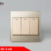 Công Tắc 3 Nút Mặt Kính Cường Lực Tenko TK-V18-03 Màu Vàng – Giải Pháp Điều Khiển Điện Hiện Đại, Bền Bỉ