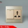 Ổ Cắm + Công Tắc Mặt Kính Cường Lực Tenko TK-V18-039 Màu Vàng – Giải Pháp Điều Khiển Điện Hiện Đại, Bền Bỉ