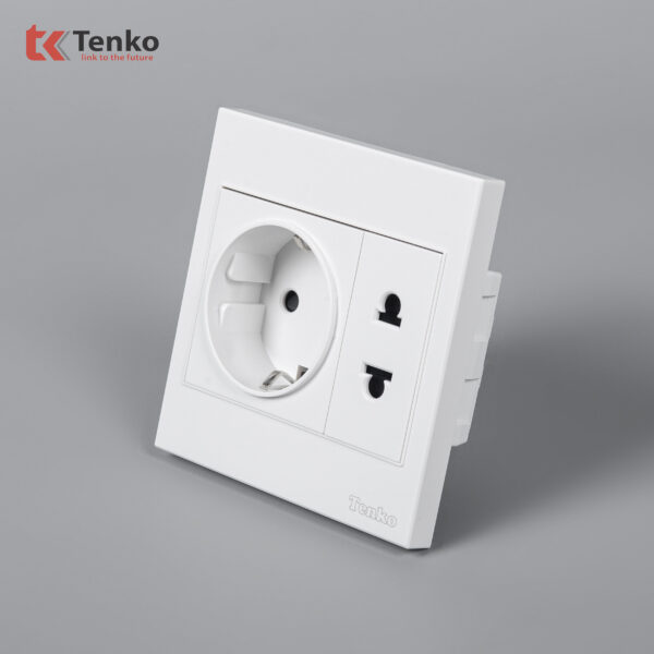 Ổ Điện Đôi 2 Chấu Chuẩn Đức Nhựa ABS Tenko TK-V1-059 – Giải Pháp Điều Khiển Điện Hiện Đại, Bền Bỉ