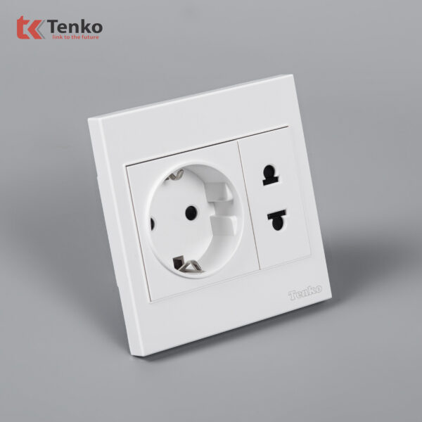 Ổ Điện Đôi 2 Chấu Chuẩn Đức Nhựa ABS Tenko TK-V1-059 – Giải Pháp Điều Khiển Điện Hiện Đại, Bền Bỉ