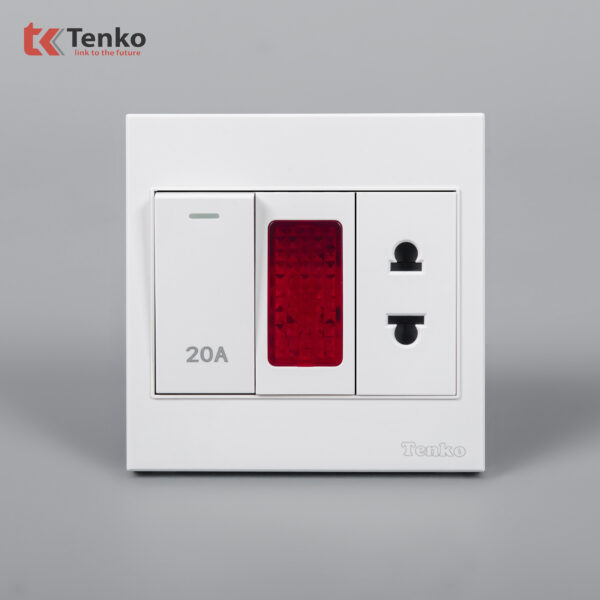 Công Tắc 20A Công Suất Cao Cho Bình Nóng Lạnh Điều Hoà Mặt Nhựa ABS Tenko TK-V1-080 – Giải Pháp Điều Khiển Điện Hiện Đại, Bền Bỉ