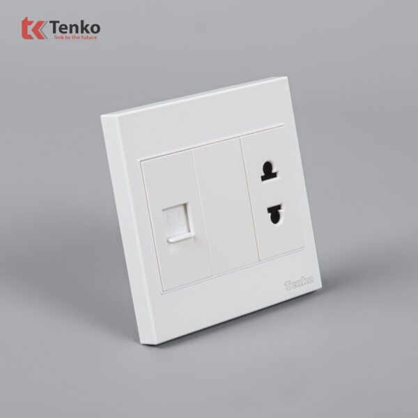 Ổ Cắm Mạng LAN Kèm Ổ Cắm Đơn Thông Dụng Nhựa ABS Tenko TK-V1-078 – Giải Pháp Điều Khiển Điện Hiện Đại, Bền Bỉ