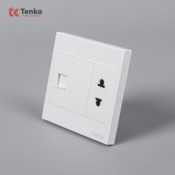 Ổ Cắm Mạng LAN Kèm Ổ Cắm Đơn Thông Dụng Nhựa ABS Tenko TK-V1-078 – Giải Pháp Điều Khiển Điện Hiện Đại, Bền Bỉ
