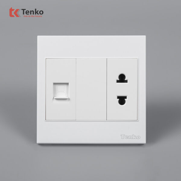 Ổ Cắm Mạng LAN Kèm Ổ Cắm Đơn Thông Dụng Nhựa ABS Tenko TK-V1-078 – Giải Pháp Điều Khiển Điện Hiện Đại, Bền Bỉ