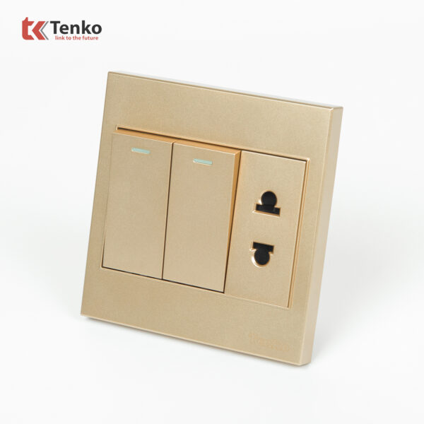 Ổ Cắm, Công Tắc Mặt Nhựa ABS Tenko TK-V1-027 Màu Vàng – Giải Pháp Điều Khiển Điện Hiện Đại, Bền Bỉ