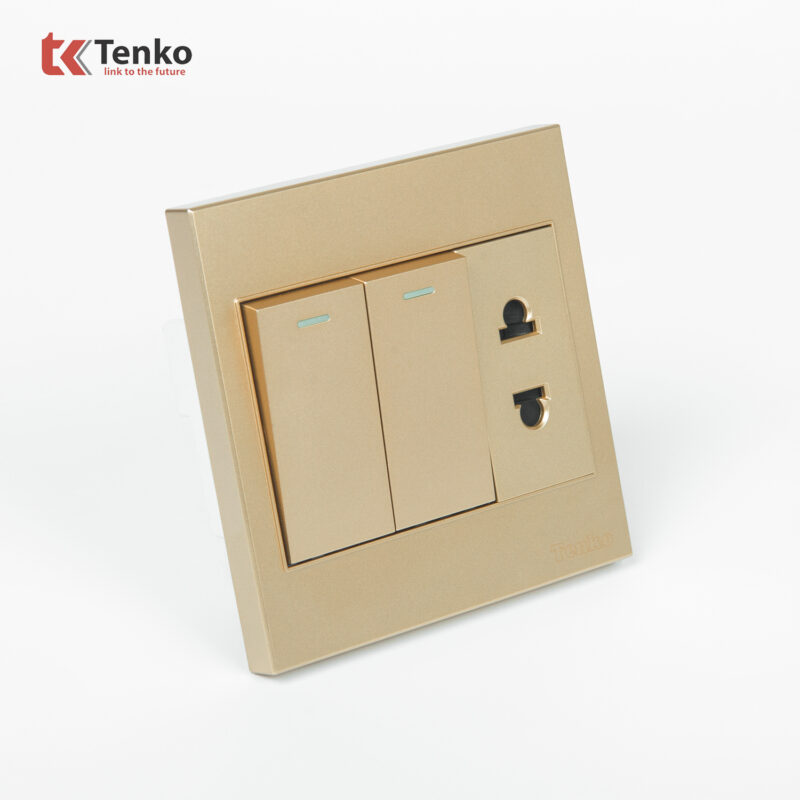 Ổ Cắm, Công Tắc Chấu Mặt Nhựa ABS Tenko TK-V1-027 Màu Vàng – Giải Pháp Điều Khiển Điện Hiện Đại, Bền Bỉ