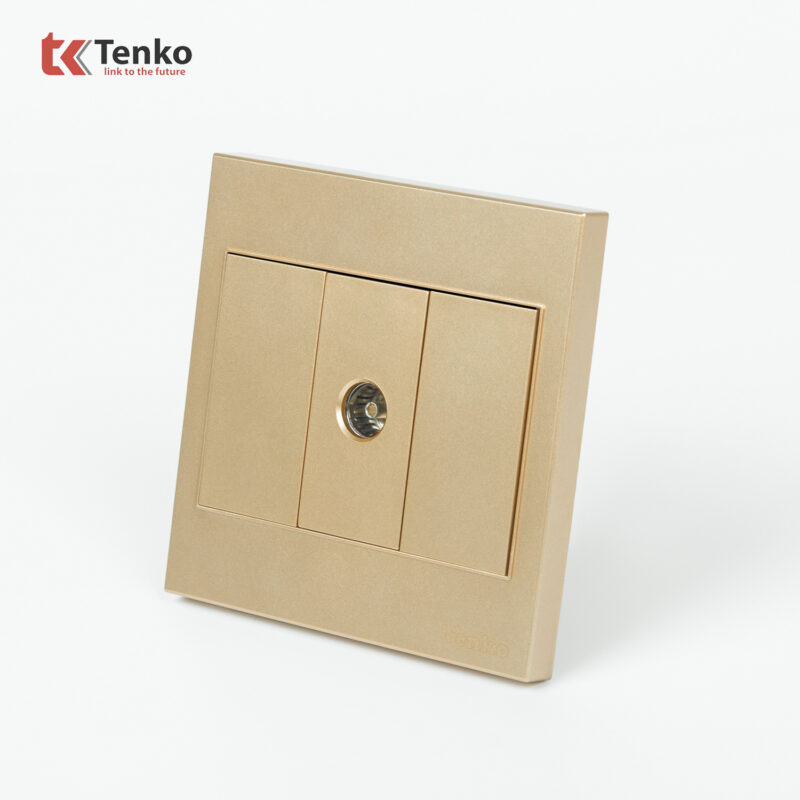Ổ Cắm TV Mặt Nhựa ABS Tenko TK-V1-073 Màu Vàng– Giải Pháp Điều Khiển Điện Hiện Đại, Bền Bỉ