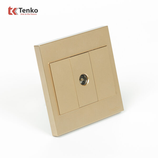 Ổ Cắm TV Mặt Nhựa ABS Tenko TK-V1-071 Màu Vàng– Giải Pháp Điều Khiển Điện Hiện Đại, Bền Bỉ