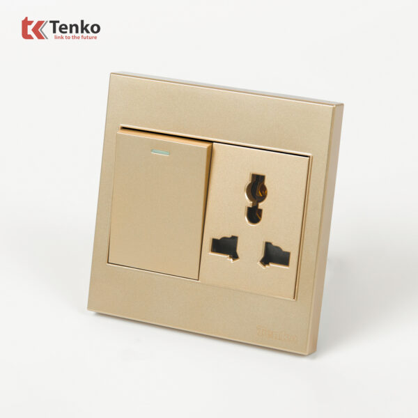 Ổ Cắm, Công Tắc Mặt Nhựa ABS Tenko TK-V1-039 Màu Vàng – Giải Pháp Điều Khiển Điện Hiện Đại, Bền Bỉ