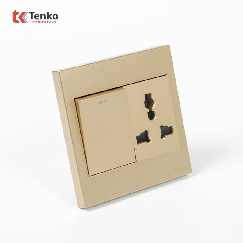 Ổ Cắm, Công Tắc Chấu Mặt Nhựa ABS Tenko TK-V1-039 Màu Vàng – Giải Pháp Điều Khiển Điện Hiện Đại, Bền Bỉ