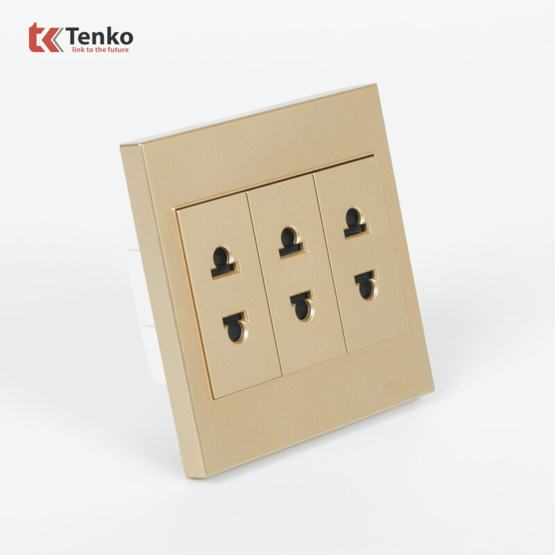 Ổ Cắm 2 Chấu Mặt Nhựa ABS Tenko TK-V1-020 Màu Vàng – Giải Pháp Điều Khiển Điện Hiện Đại, Bền Bỉ