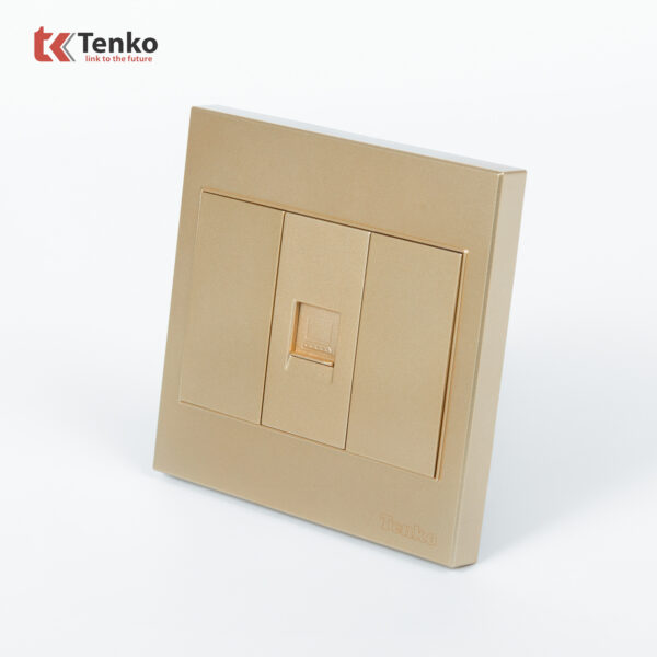 Ổ Cắm Mạng LAN (RJ45) Mặt Nhựa ABS Tenko TK-V1-073 Màu Vàng– Giải Pháp Điều Khiển Điện Hiện Đại, Bền Bỉ